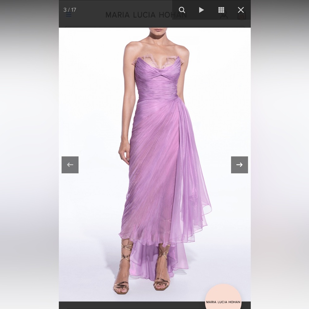 Maria Lucia Hohan Dress 100% Silk Pink Size XS US 2/ EU34 in brand new condition